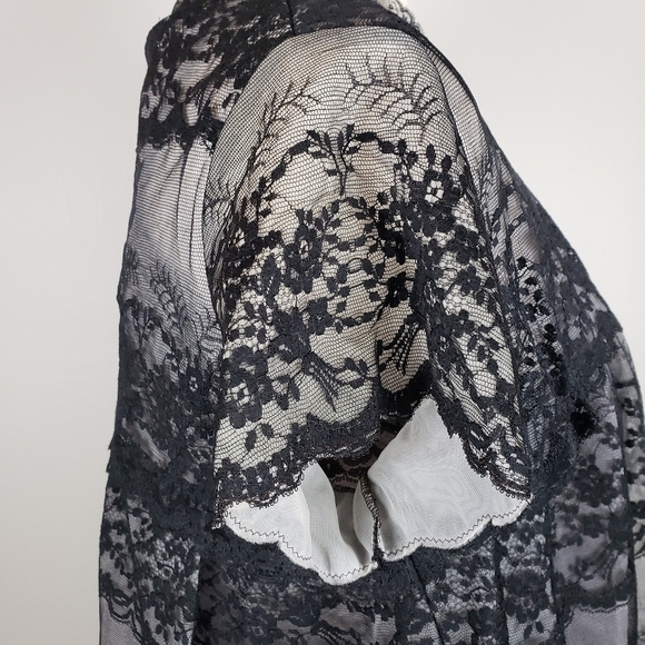 Vintage Van Roalte Radcliffe Lace Negligee Set Nightie and Robe S Black EUC - Picture 6 of 16